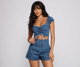 Stylish Intentions – Jeans-Strampler mit Cut-outs